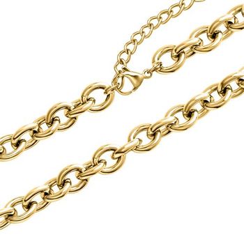 Cadena para mujer en acero inoxidable, chapado en oro