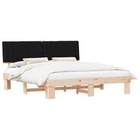estructura de cama con cabecera tapizada negro 180 x 200 cm vidaxl