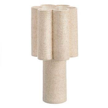 Lámpara De Sobremesa Con Diseño De Flor. 43cm. 20x20x43 Cm. Color: Beige