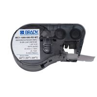 brady mc1-1000-595-rd-wt cinta de vinilo blanco sobre rojo 254 mm x 762 m original