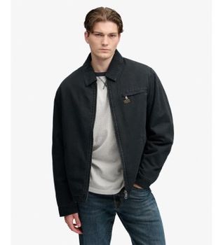 Superdry para hombre. M5012438A Chaqueta Workwear Ranch negro (L), Casual, Poliéster