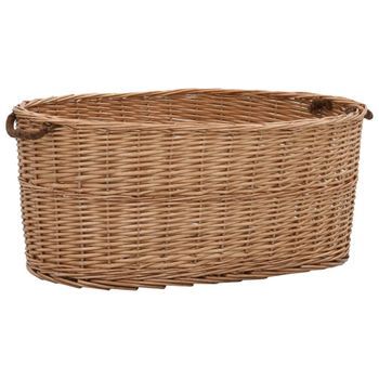 Cesta Para Leña Con Asas De Transporte Sauce Natural 78x54x34cm Vidaxl