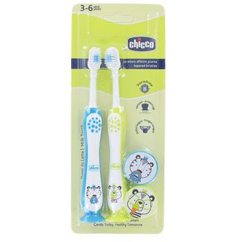 Chicco Pack Cepillos Dental 3-6 Años Azul / Amarillo