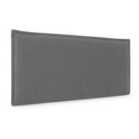 cabecero de lino natural liso con ribete 110x50cm camas 105 - gris oscuro