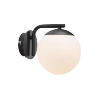 aplique de pared elegante minimalista negro de metal y cristal