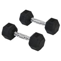 homcom conjunto de mancuernas cortas total 10 kg - entrenamiento muscular  halterofilia - acero caucho negro   aosom espana