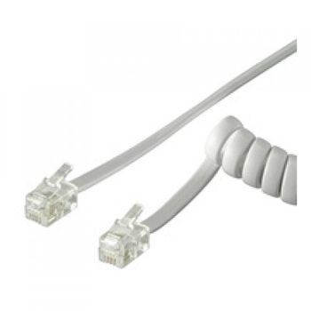 Goobay Cable Telefónico en Espiral de 4 Hilos RJ10 2m Blanco