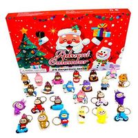 calendario de adviento con llaveros de regalo para decorar 24 llaveros de monstruitos diferentes 37x35x23 cm color multicolor