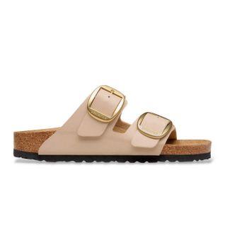 Birkenstock para mujer. 1031429 Sandalias Arizona Big Buckle Birko-Flor (Ajuste Estrecho) beige (37), Plano, Hebilla, Casual