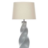 lampara de mesa de ceramica gris pantalla de tela blanco 71 cm mesa de noche clasico belaya