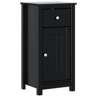 mueble de bano berg madera maciza de pino negro 40x34x80 cm vidaxl