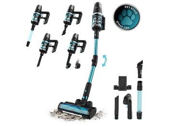 Aspirador escoba - Cecotec Conga Rockstar RX50 Pet Flex Genesis, 300 AW, 90 min autonomía, Tubo Flex, Cepillo antienredos XL, Multicolor