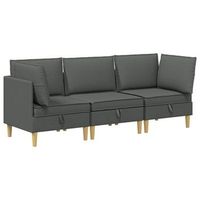 juego de sofa modular con almacenamiento 3 uds gris oscuro vidaxl