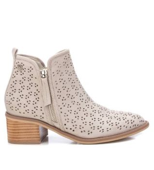 Xti para mujer. 14225501-HIELO Botines 142255 beige -Altura Tacón: 5cm- (40), Blanco, 3 a 5cm, Cremallera, Casual, Imitación cuero