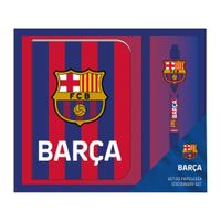 set de papeleria fc barcelona barca para ninos y ninas - talla unica color azul marino libreta y boligrafo con escudo fcb licencia oficial ideal para colegio y regalo