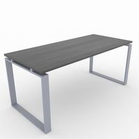 mesaescritorio para teletrabajo oficina y hogar estructura cerrada color gris plata tablero color roble azabache fabricado en espana 180x80cm