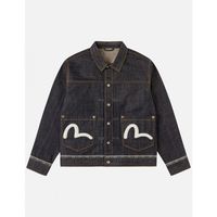 evisu cazadora vaquera 2eshtm6dj1001 ht logo selvedge denim jac-indx raw indigo para hombre