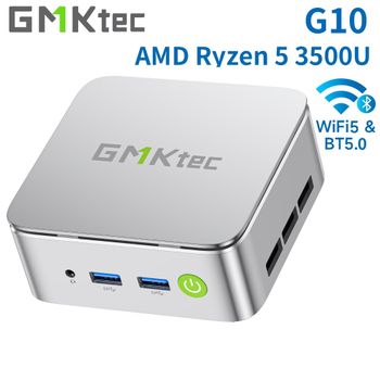 Mini PC GMKtec G10 con AMD Ryzen 5 3500U (Supera a N150/N97), LAN 2.5GbE, WiFi 5, Tipo-C, Triple Pantalla 4K