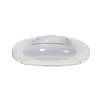 Lámpara De Techo Moderna Con Led Integrado Pantalla De Vidrio En Forma De Anillo Base De Metal Con Regulador De Intensidad Transparente Nith