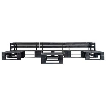 6 Piezas Set De Muebles De Palés Para Jardín | Sofá De Exterior Madera Negro