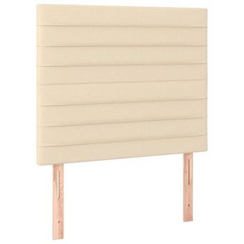 Cabecero De Cama De Tela Color Crema 90x5x118/128 Cm Vidaxl