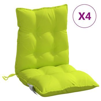 Cojines Para Silla Respaldo Bajo 4 Uds Tela Oxford Verde Brillo Vidaxl