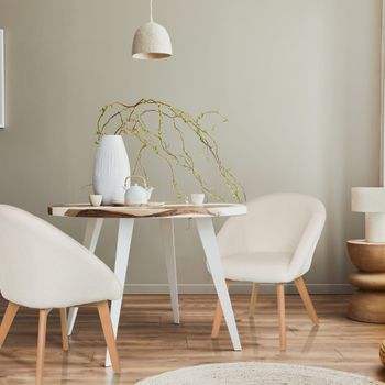 Silla de tela  blanco