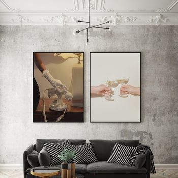 Set de 2 cuadros 095, marco negro, 50x70 cm