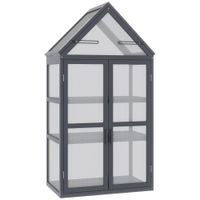 outsunny mini invernadero de 3 niveles para plantas con techo abatible y puertas dobles resistente a la intemperie 705x42x132 cm   aosom espana