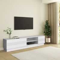 mueble de tv con 3 puertas en blanco