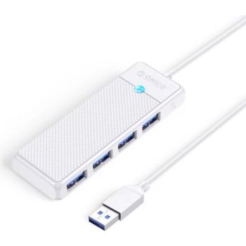 Hub Orico 4 puertos 5 Gbit/s PAPW4A-U3 USB-A blanco compacto