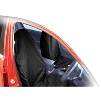 pair universal nylon seat covers - black