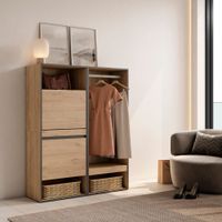 zapatero efecto madera roble 120x35x145cm