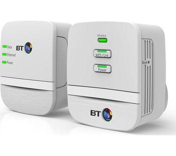 BT Mini Home Hotspot 600 Wireless Powerline Adapter Kit - Twin Pack