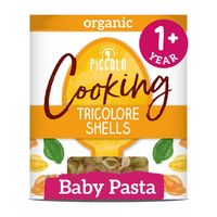 piccolo organic tri-colore shells baby pasta 12m