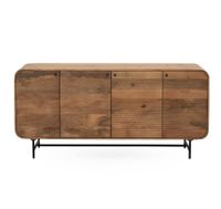 aparador con contornos curvos de madera maciza de mango con 4 puertas
