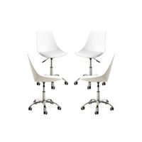 pack 4 sillas blok office - blanco