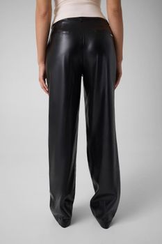 Pantalones De Cuero Sintético Wide-Leg