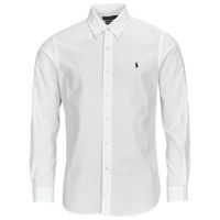 polo ralph lauren camisa manga larga camisa de corte recto en seersucker para hombre