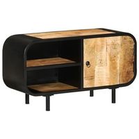 mueble para tv de madera maciza de mango rugosa 90x30x48 cm vidaxl