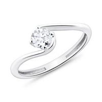 anillo de mujer de oro blanco de 9 quilates con circonita cubica