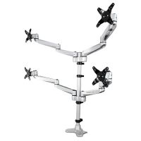 startech soporte vesa ajustable para 4 monitores 27 plata