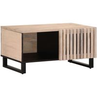 mesa de centro de madera maciza de mango blanca 80x51x40 cm vidaxl