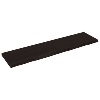 Encimera De Baño | Mueble De Baño Madera Tratada Marrón Oscuro 200x50x(2-6) Cm