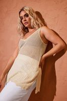 yours top sin mangas de punto dorado con calados mujer curvy y tallas grandes yours