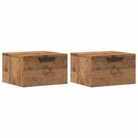 mesitas de noche de pared 2 uds roble artisan 34x30x20 cm vidaxl