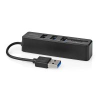 hub nedis 5 puertos 480 mbits modelo ccgb60250bk01 con lector de tarjetas sd y microsd
