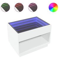 mesa de cafe  mesa de centro con infinity led blanco 70x50x50 cm