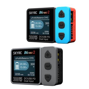 SkyRC B6neo 2 DC 300W 15A PD 1Cargador inteligente multifuncional para modelos de avión para 1-6 celdas LiPo/LiFe/LiIon/