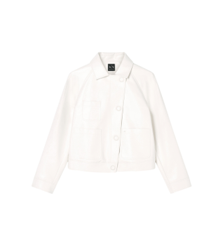 A|X Armani Exchange para mujer. XW001811AF18859U1003 Chaqueta Ranglán blanco (M), Casual, Viscosa